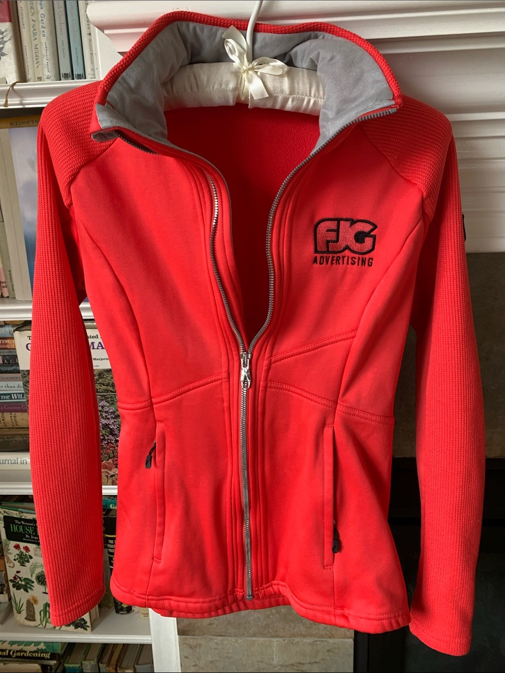 Spyder Women’s Red Full-Zip Utility Jacket with Gray Collar Lining